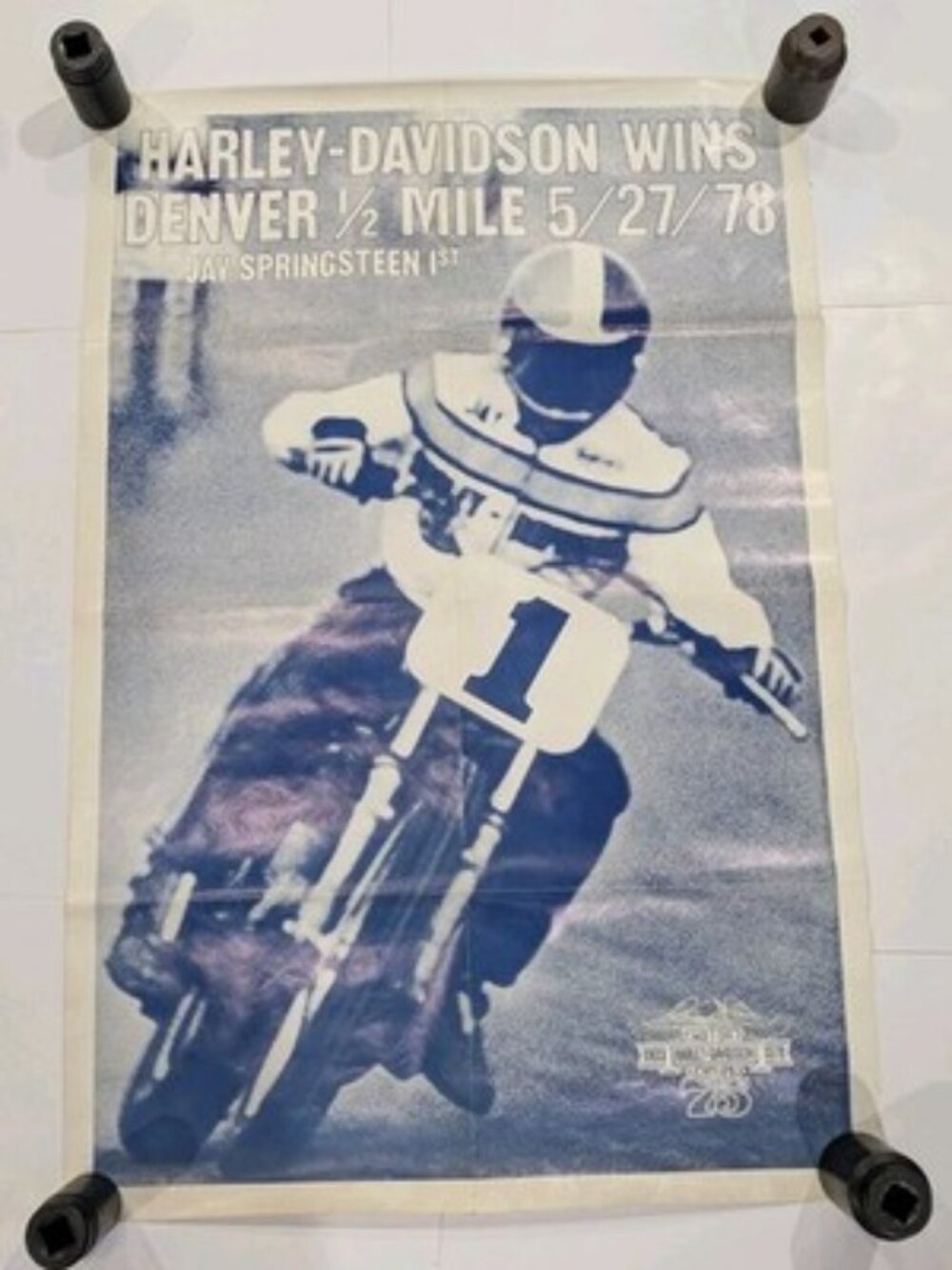 1978 Harley-Davidson Jay Springsteen Denver Half Mile Racing Poster 27x35